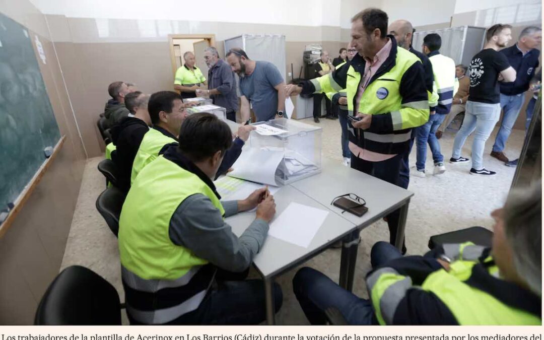 Trabajadores de Acerinox, en reivindicaciones desde el mes de enero, rechazan la propuesta de convenio planteada por los negociadores.
